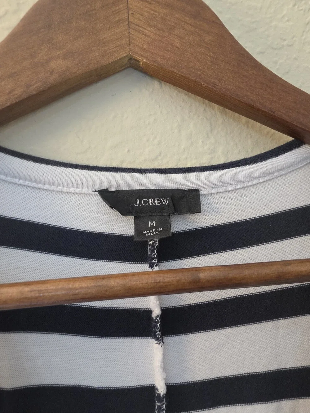 J.‎ Crew Maxi Tank Dress Womens Medium Black White Stripe High Low Hem Nautical
